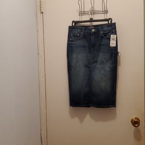 NWT Mother midi jean pencil slit skirt